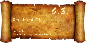 Orr Barót névjegykártya